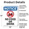 Signmission No Food Or Drink, 10 in W x Rectangle, Aluminum OS-2PACK-NS-A-1014-V-14609 - alternate 2